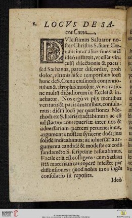 Locvs de sacra Coena