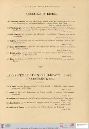 Arbeiten in Eisen (Nr. 583-589)