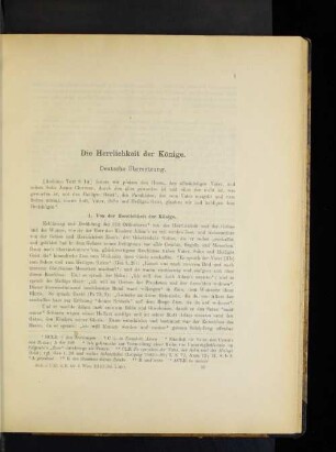1. Von der Herrlichkeit der Könige.