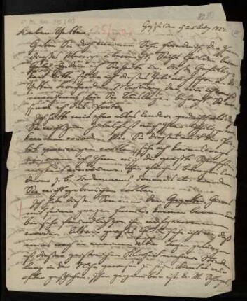 Brief von Johann Heinrich Christian Bang an Friedrich Creuzer