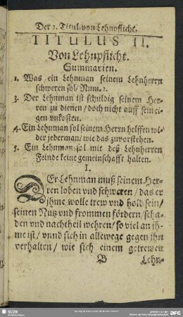Titulus II. Von Lehnpflicht