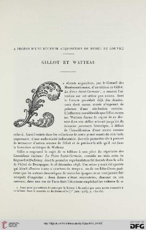 5. Pér. 8.1923: À propos d'une récente acquisition du musée du Louvre : Gillot et Watteau