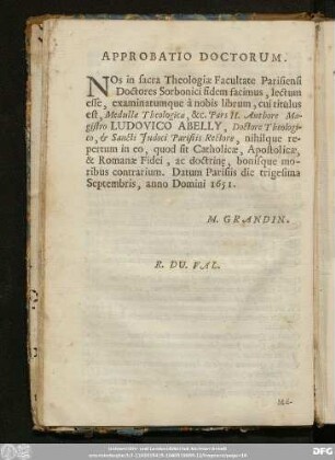 Approbatio Doctorum.