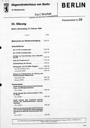 Nr. 23, 27. Februar 1986
