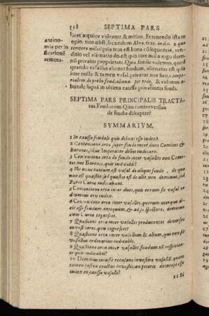Septima Pars Principialis Tractatus Feudorum. Quis controversias de feudis disceptet?