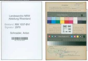 Entnazifizierung Anton Schroeder , geb. 31.10.1894 (Postbetriebswart)