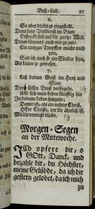 Morgen-Segen an der Mittewoche