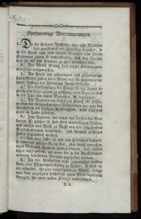 Nothwendige Vorerinnerungen.