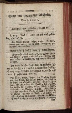 Sechs und zwanzigster Abschnitt. Vom s, ß und ss. - Ein und dreißigster Abschnitt. Vom Gebrauch der Abtheilungs- und Unterstreichungszeichen.
