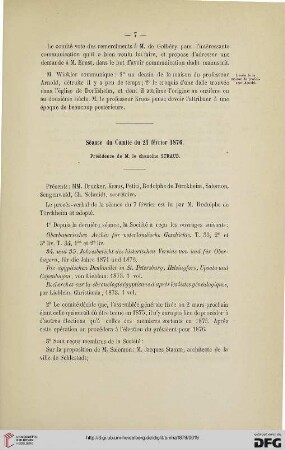 Séance du Comité du 21 février  1876