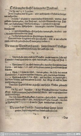 Wie man das Dorische Hauptgesims sampt seiner gantzen Zugehörung und dem Grund auffreissen solle.