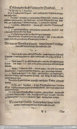 Wie man das Dorische Hauptgesims sampt seiner gantzen Zugehörung und dem Grund auffreissen solle.