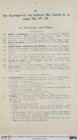 Vom Regierungsantritt des Kurfürsten Max Emanuel bis zu dessen Tod 1679-1726 (Nr.526-788)
