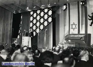 25 Jahre Neue Jüdische Gemeinde zu Berlin (1945 bis 1970); Feier im Jüdischen Gemeindehaus; Fasanenstraße 79 - 80 (Charlottenburg)