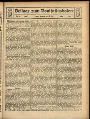 Zweite Ausgabe vom Sonntag, den 28. Juli 1912.