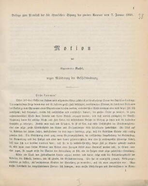 Motion des Abgeordneten Kusel, wegen Abänderung der Geschäftsordnung