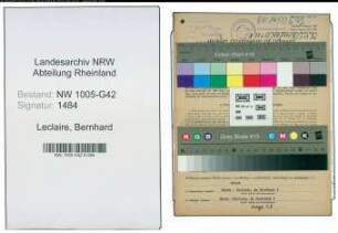 Entnazifizierung Bernhard Leclaire , geb. 05.01.1898 (Fotograf)