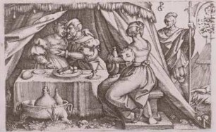 Holofernes und Judith beim Mahle