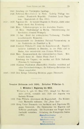 Neunter Zeitraum (seit 1858). Zeitalter Wilhelms I.