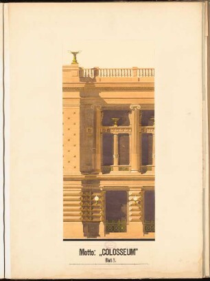 Opernhaus am Lützowplatz, Berlin Schinkelwettbewerb 1883: Fassadendetail