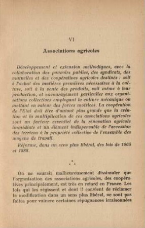 VI Associations agricoles