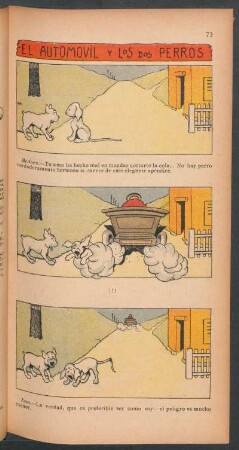 El automóvil y los dos perros - [Cómic]
