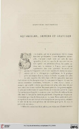 2. Pér. 18.1878: Aquarelles, dessins et gravures, [1] : exposition universelle
