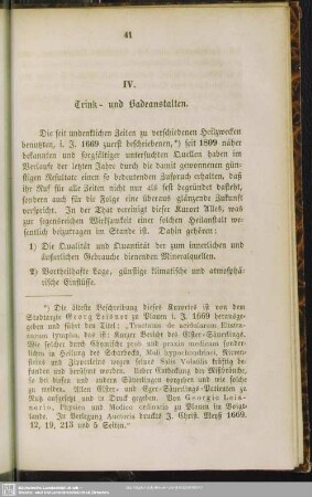 IV. Trink- und Badeanstalten