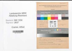 Entnazifizierung Alfred Cramer , geb. 24.04.1863 (Oberst)