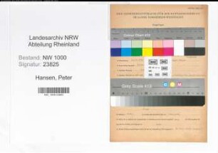 Entnazifizierung Peter Hansen, geb. 30.11.1896 (Vertreter)