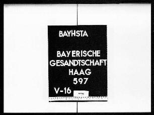 Politische Berichte - Einzelberichte an Törring, Hallberg, Triva u.a. (Entwürfe)