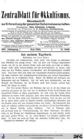 11. Heft (Mai 1921)