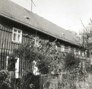 Coswig, Ravensburger Platz 5. Dreiseithof (1851/1900). Wohnstallhaus, Hofansicht
