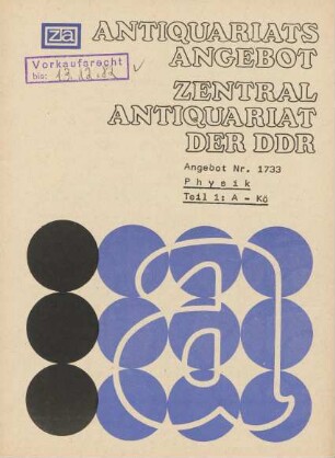 Nr. 1733: Physik Teil 1: A-Kö