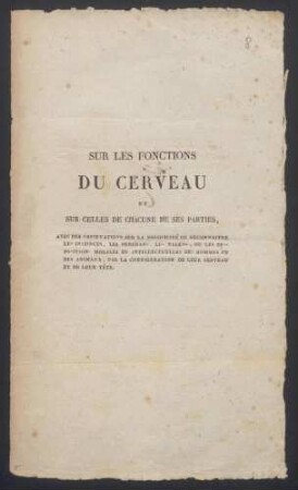 Franz Joseph Gall, Titelblatt