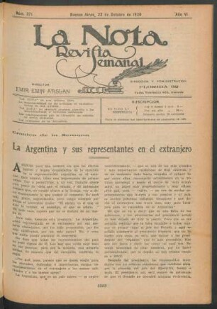 Crónica de la semana : La Argentina y sus representantes en el extranjero