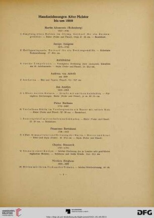 Handzeichnungen Alter und Neuer Meister (Nr. 1-366)