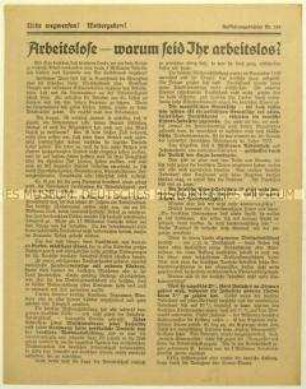 Flugblatt der Deutschen Erneuerungs-Gemeinde gegen den Dawes-Plan und die Politik der SPD
