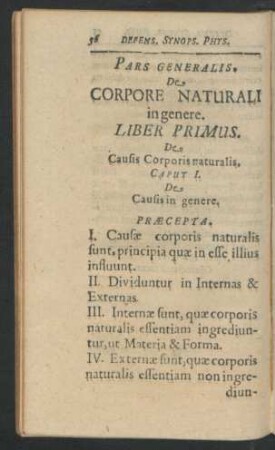 Caput I. De Causis in genere.