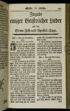 Am 1. Advent-Sonntag. - Am 3. Sonntag nach Trinitatis.