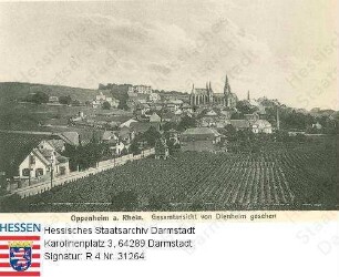 Oppenheim am Rhein, Gesamtansicht von Dienheim gesehen