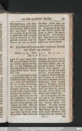 IV. Das Leiden Christi vor dem weltlichen Gericht des Pilati und Herodis.