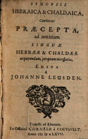 Synopsis hebraica et chaldaica
