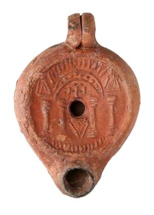 Tonlampe mit Darstellung der Grabeskirche Christi zu Jerusalem