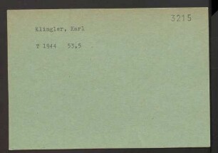 Klingler, Karl