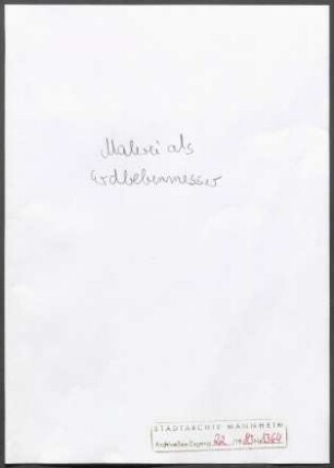 Literarische Arbeiten .- Manuskripte und Manuskriptfragmente Bd 20: Vortrag: Malerei als Erdbebenmesser (Manuskript handschriftlich und Materialsammlung)