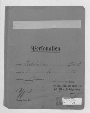 Kriminalpolizeiliche Strafakte Gertrud Winkelmann (*08.12.1906)