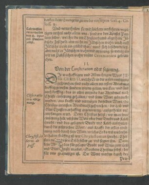 II. Von der Consecration oder segnung.