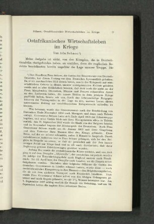 Ostafrikanisches Wirtschaftsleben im Kriege.