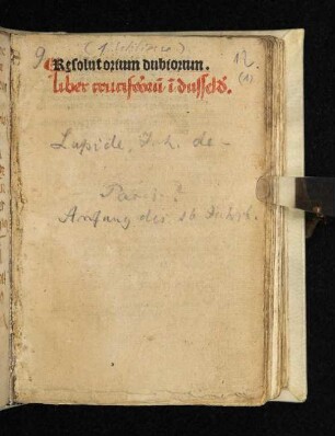 Resolutorium dubiorum : [circa celebratione[m] missarum occurrentium]